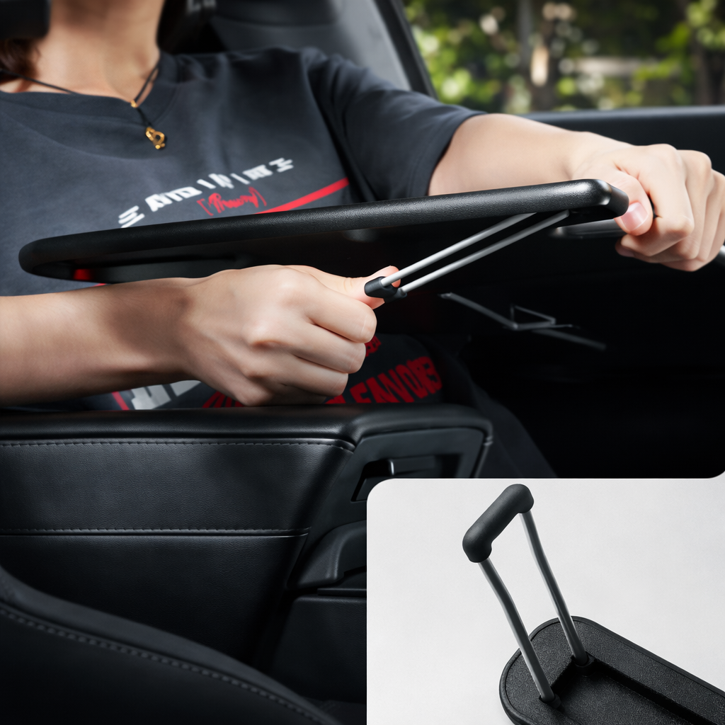 Masă pliabilă volan auto cu textură Carbon – Laptop Tray pentru Tesla Model 3 / Y / X / S (2018-2026), birou portabil pentru mașină