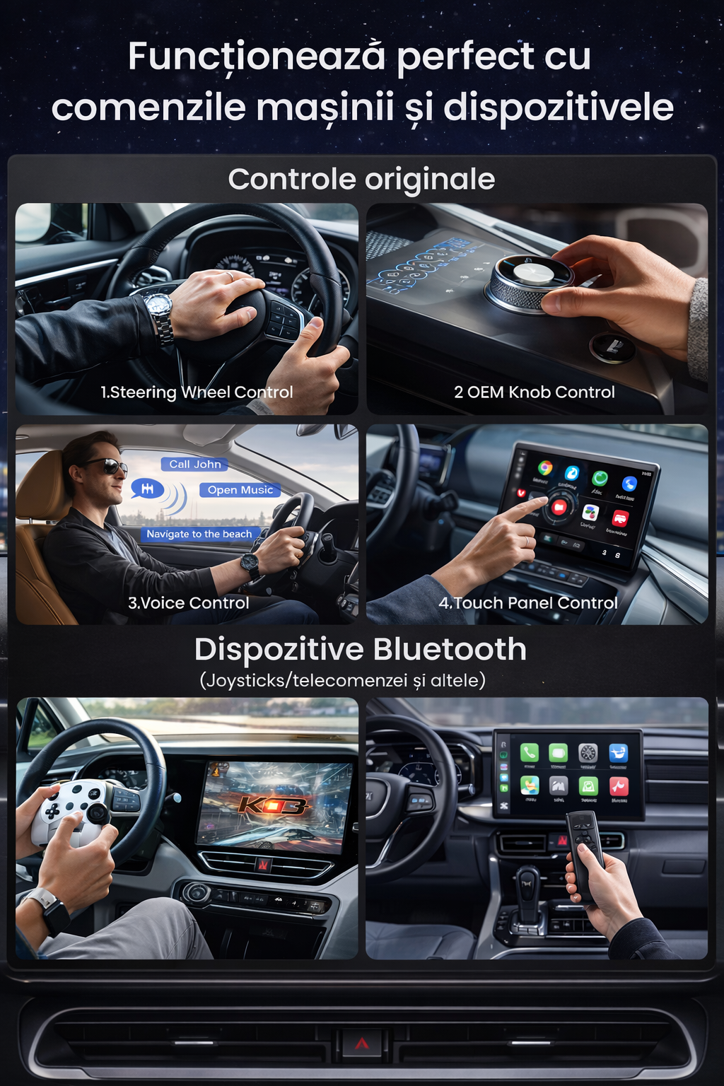 Carlinkit AI Box Android 13 cu LED Ambient – 8GB RAM + 128GB, Wireless CarPlay & Android Auto, Multimedia TV Box Auto